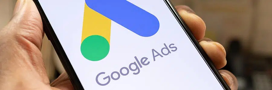 Smartphone screen showing the Google Ads logo.