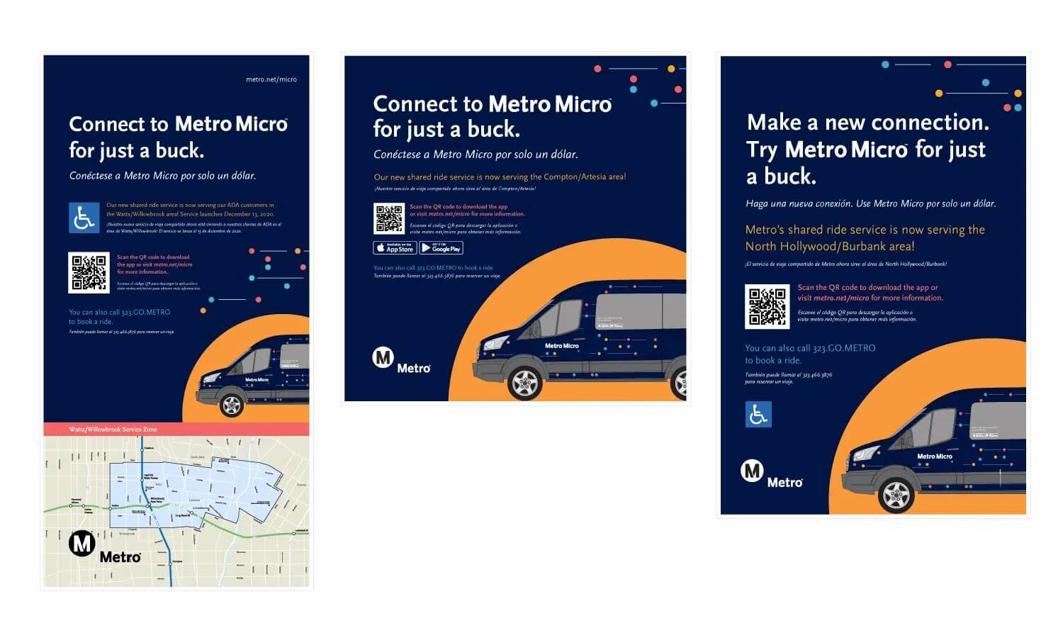Print designs on vehicle design wrap for metro micro los angeles transportation project with ready artwork