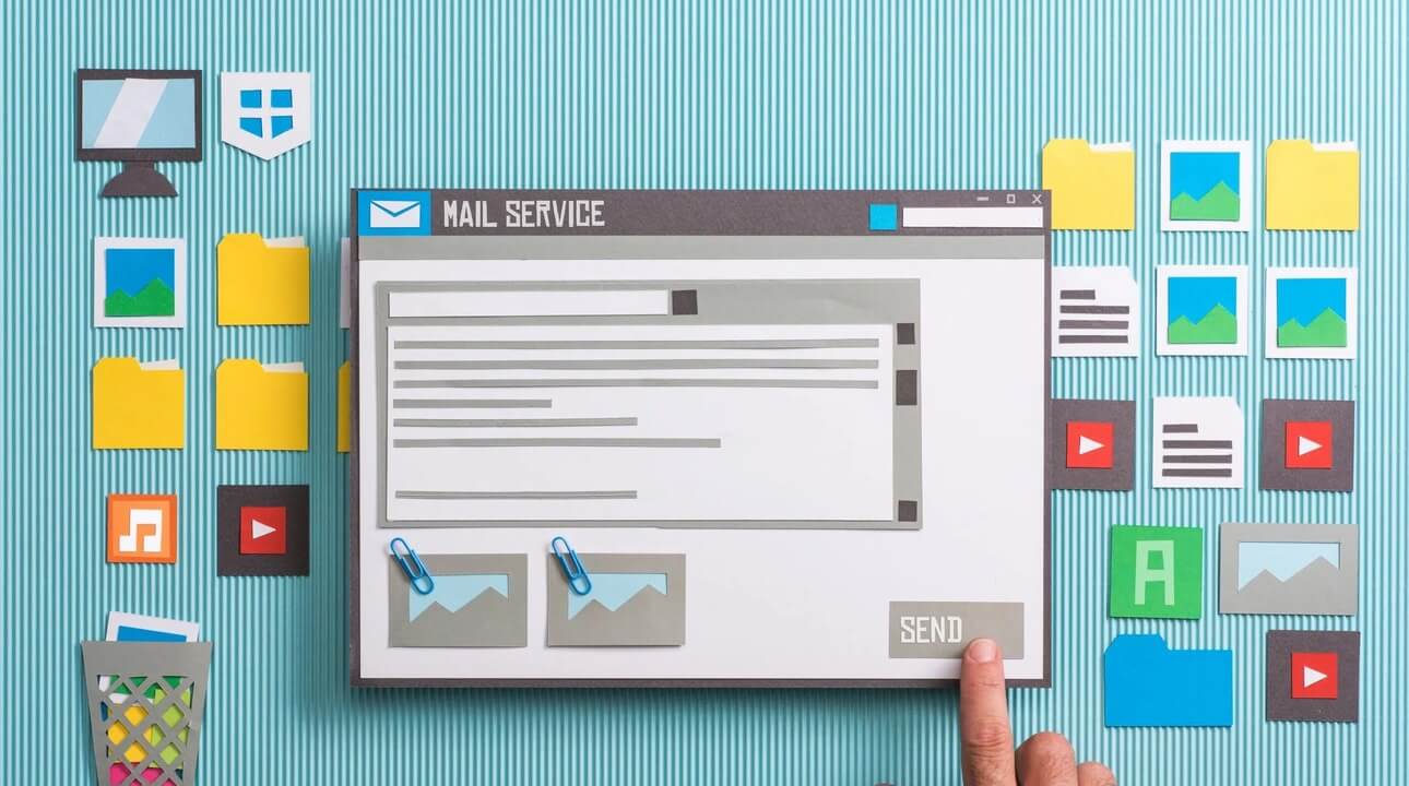 Creative illustration of an email interface, representing tools to boost engagement and conversions on Shopify