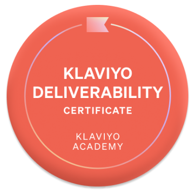Klaviyo Deliverability Certificate Badge