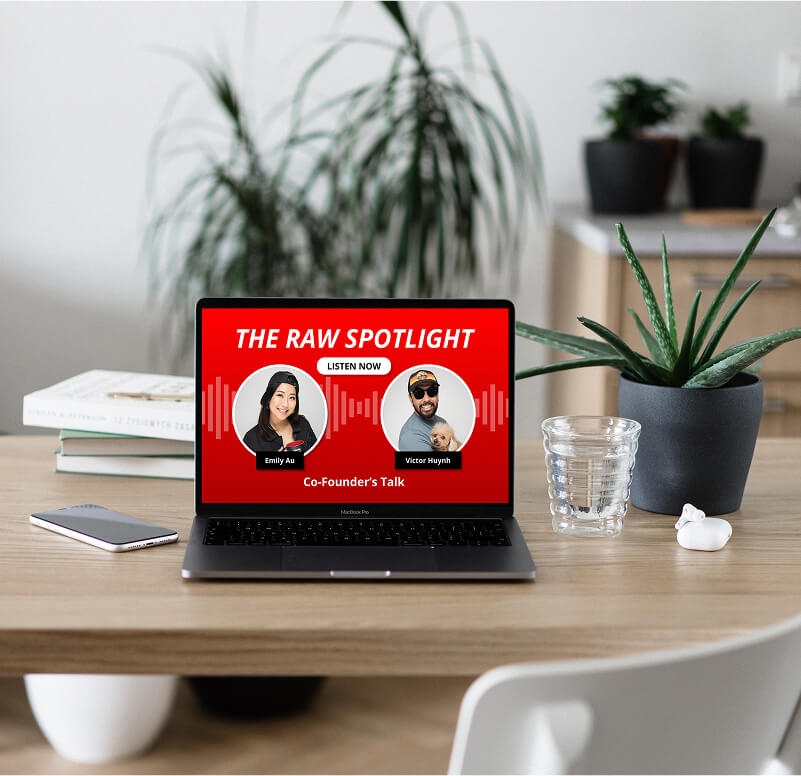 raw podcast on laptop